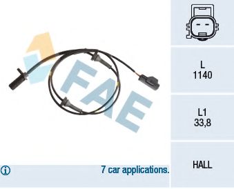 Датчик, частота вращения колеса FAE 78188