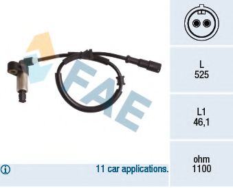 Датчик, частота вращения колеса FAE 78191