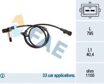 Датчик, частота вращения колеса FAE 78193