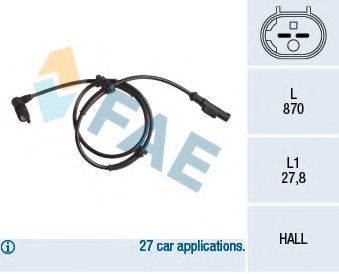 Датчик, частота вращения колеса FAE 78248