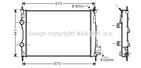 Радиатор, охлаждение двигателя AVA QUALITY COOLING DN2361