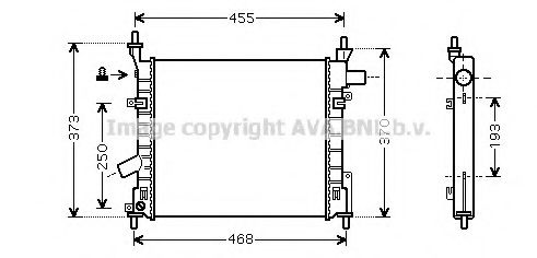 Радиатор, охлаждение двигателя AVA QUALITY COOLING FD2372