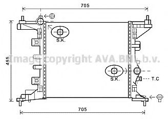 Радиатор, охлаждение двигателя AVA QUALITY COOLING OL2568
