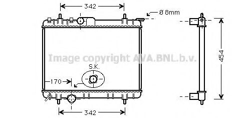 Радиатор, охлаждение двигателя AVA QUALITY COOLING PEA2210