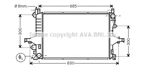 Радиатор, охлаждение двигателя AVA QUALITY COOLING VOA2116