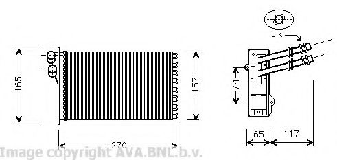 Теплообменник, отопление салона AVA QUALITY COOLING VW6175