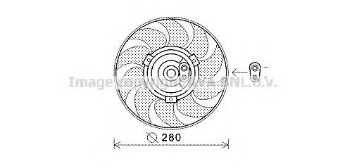 Вентилятор, охлаждение двигателя AVA QUALITY COOLING VW7530