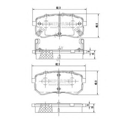 Комплект тормозных колодок, дисковый тормоз NIPPARTS J3610307