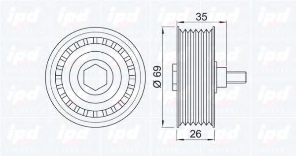 Паразитный / ведущий ролик, поликлиновой ремень IPD 153251