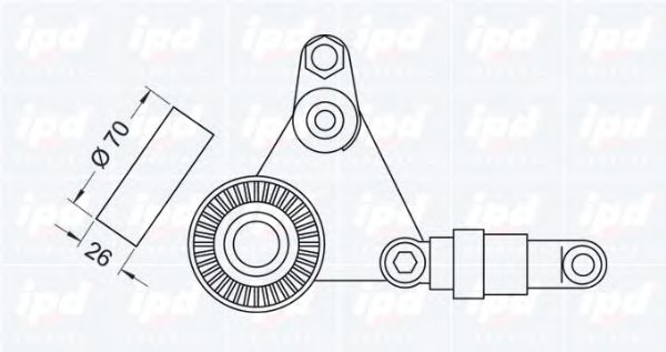 Натяжитель ремня, клиновой зубча IPD 100742