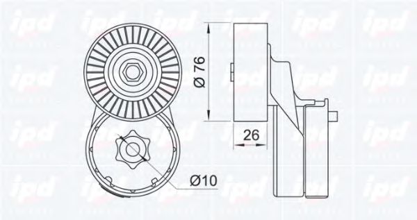 Натяжная планка, поликлиновой ремень IPD 153264