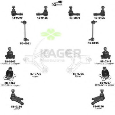 Подвеска колеса KAGER 801182