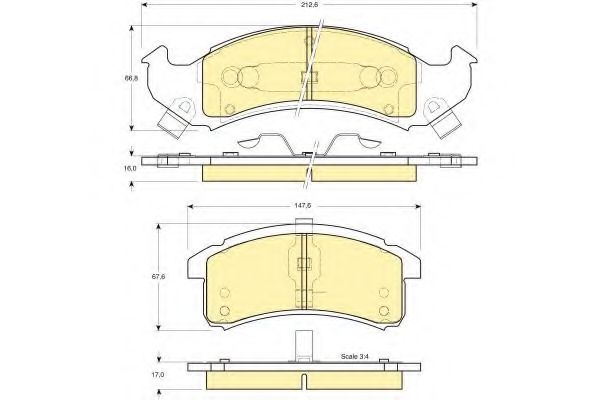 Комплект тормозных колодок, дисковый тормоз GIRLING 6140005