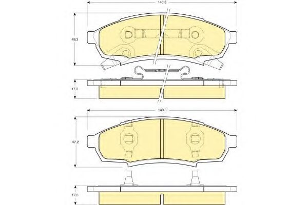 Комплект тормозных колодок, дисковый тормоз GIRLING 6140149