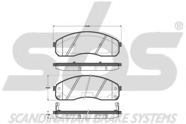 Комплект тормозных колодок, дисковый тормоз sbs 1501223504