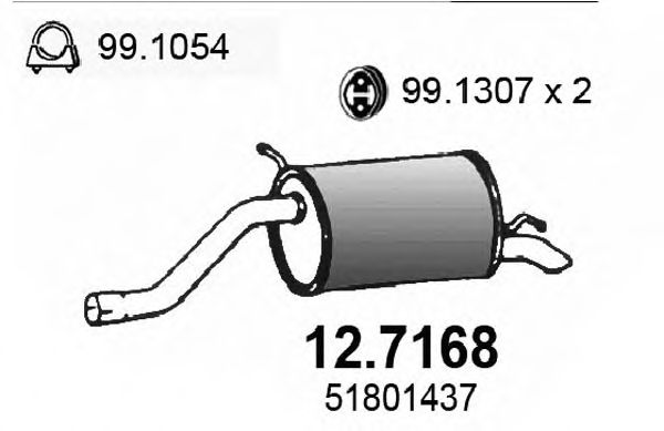 Глушитель выхлопных газов конечный ASSO 127168