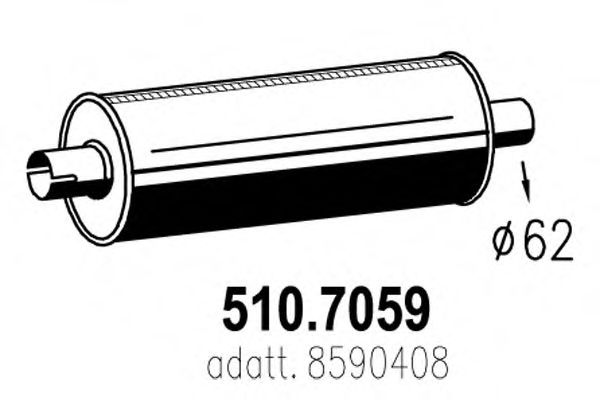 Средний / конечный глушитель ОГ ASSO 510.7059