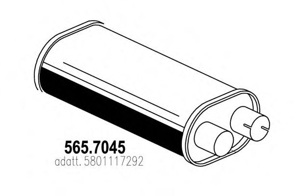 Средний / конечный глушитель ОГ ASSO 565.7045
