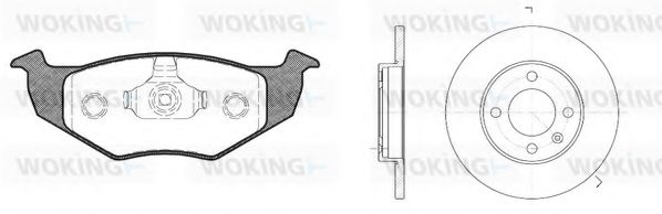 Комплект тормозов, дисковый тормозной механизм WOKING 87093.03