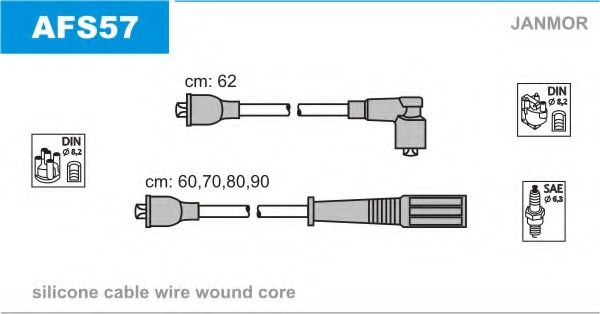 Комплект проводов зажигания JANMOR AFS57