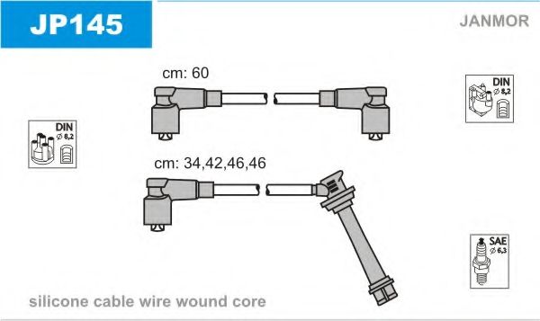 Комплект проводов зажигания JANMOR JP145