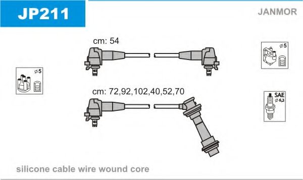 Комплект проводов зажигания JANMOR JP211