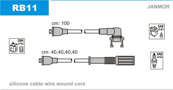 Комплект проводов зажигания JANMOR RB11