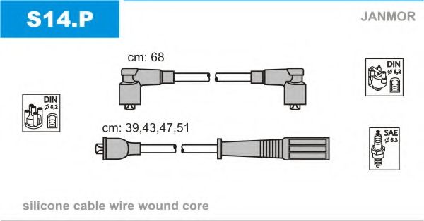 Комплект проводов зажигания JANMOR S14.P