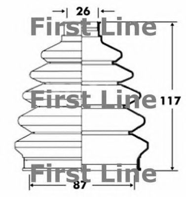 Пыльник, приводной вал FIRST LINE FCB6077