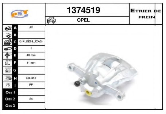 Тормозной суппорт SNRA 1374519