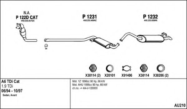 Система выпуска ОГ FENNO AU210