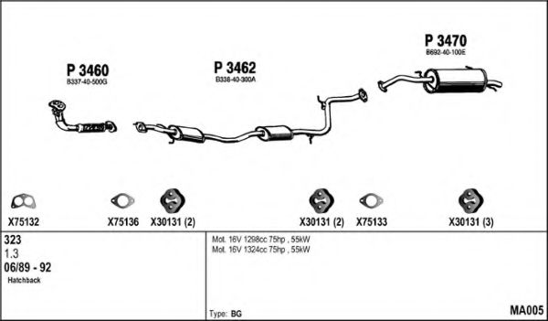 Система выпуска ОГ FENNO MA005