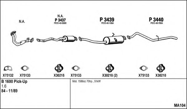 Система выпуска ОГ FENNO MA104