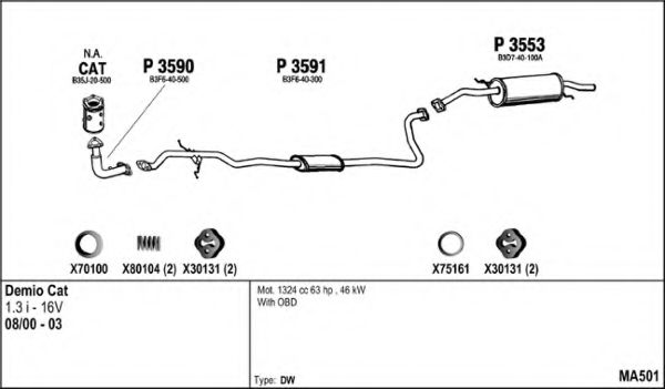 Система выпуска ОГ FENNO MA501