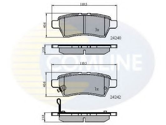 Комплект тормозных колодок, дисковый тормоз COMLINE CBP31518