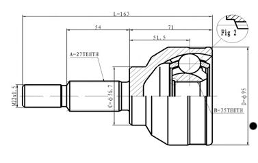 Шарнирный комплект, приводной вал STATIM C.354