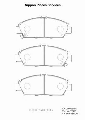 Комплект тормозных колодок, дисковый тормоз NPS H360A37