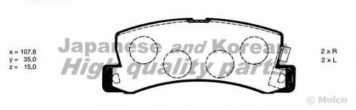 Комплект тормозных колодок, дисковый тормоз ASHUKI 1083-5002