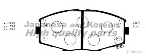 Комплект тормозных колодок, дисковый тормоз ASHUKI T111-05