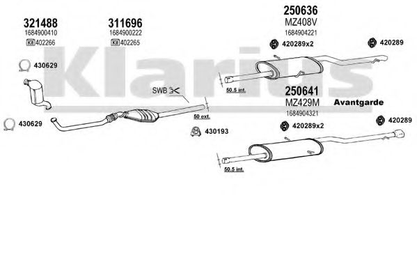 Система выпуска ОГ KLARIUS 600431E