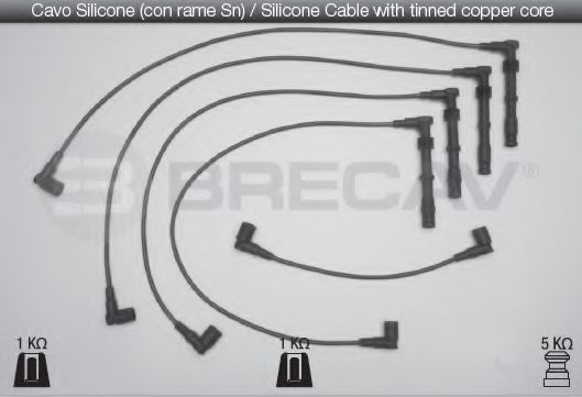 Комплект проводов зажигания BRECAV 02.512