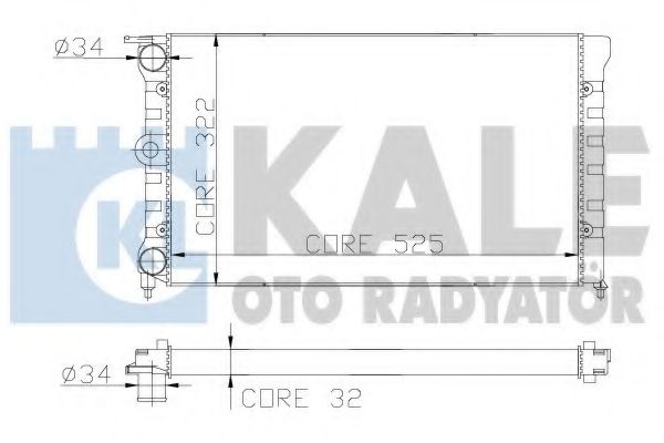 Радиатор, охлаждение двигателя KALE OTO RADYATÖR 139200