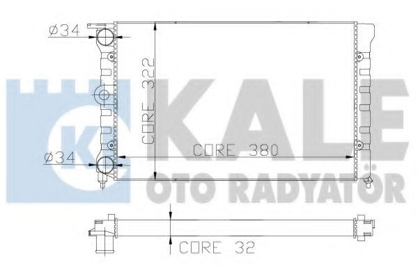 Радиатор, охлаждение двигателя KALE OTO RADYATÖR 139400