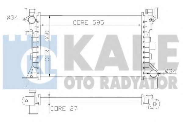 Радиатор, охлаждение двигателя KALE OTO RADYATÖR 349700