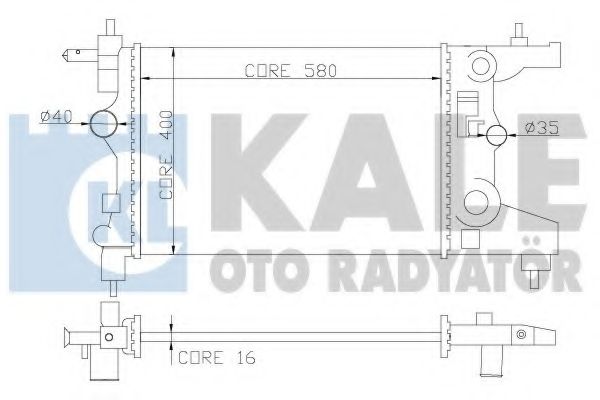 Радиатор, охлаждение двигателя KALE OTO RADYATÖR 355200