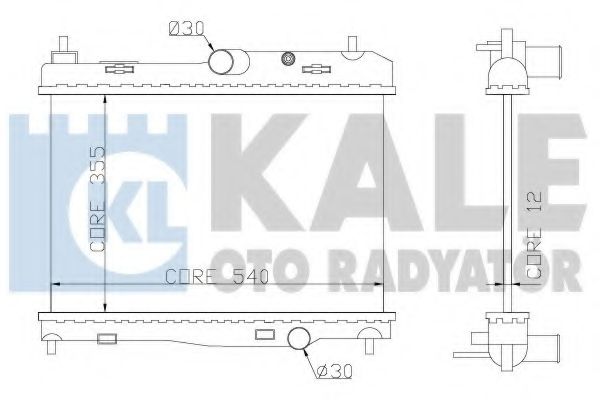 Радиатор, охлаждение двигателя KALE OTO RADYATÖR 356100