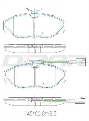 Комплект тормозных колодок, дисковый тормоз DITAS DFB2710