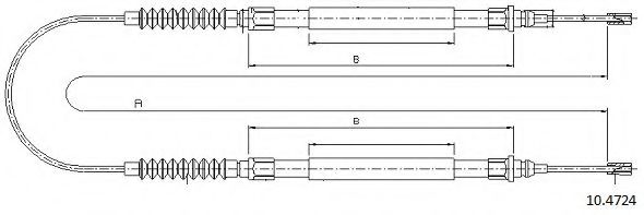Трос, стояночная тормозная система CABOR 10.4724