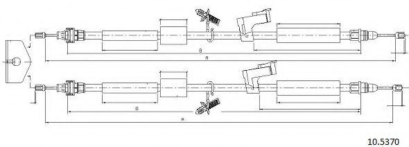Трос, стояночная тормозная система CABOR 10.5370