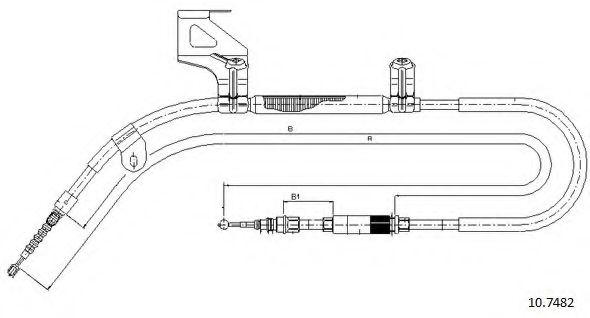 Трос, стояночная тормозная система CABOR 10.7482